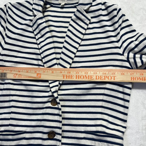J CREW Factory Striped Blazer Navy Cream Size Small - Picture 10 of 12